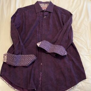 Robert graham purple button down with collar detail